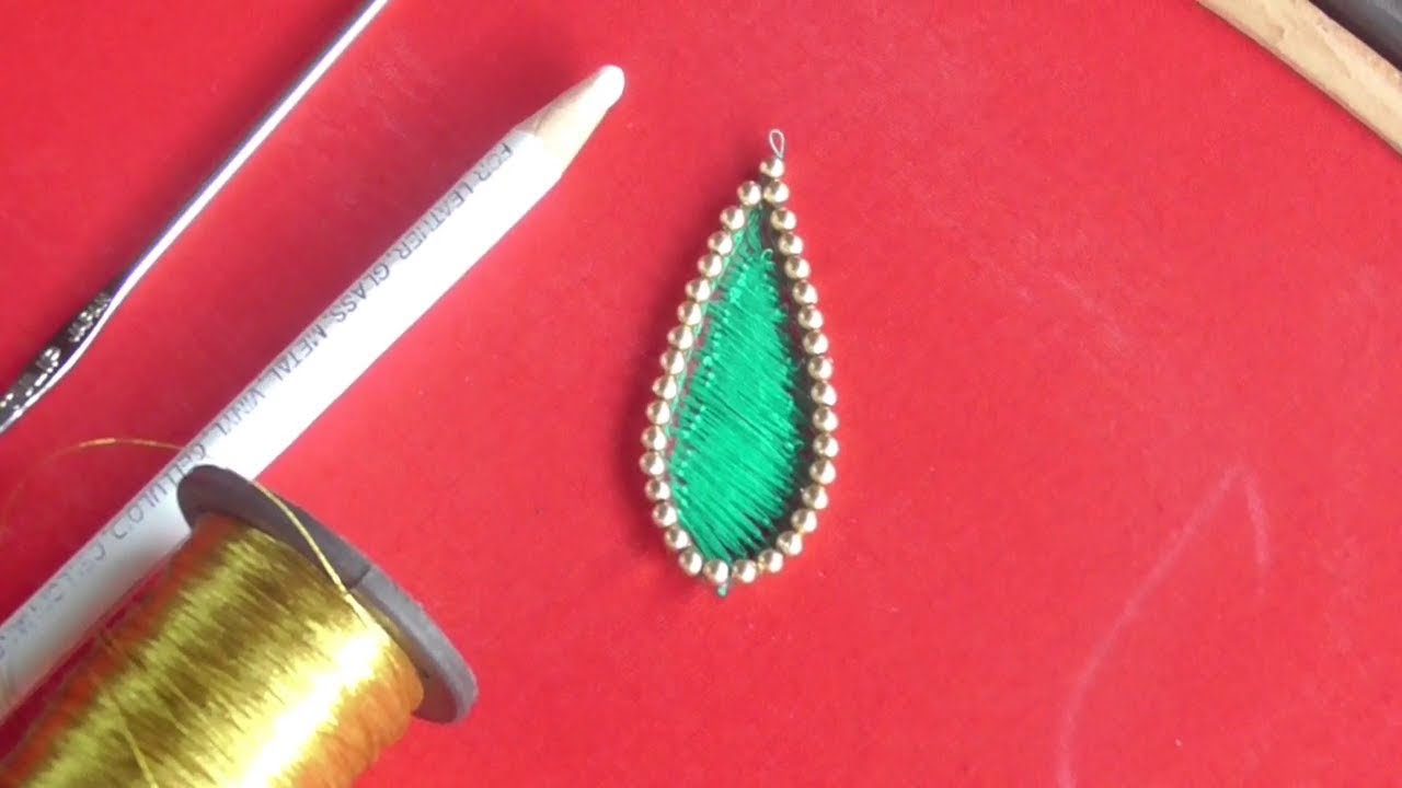 Leaf filling methods in aari work || Aari work in Tamil