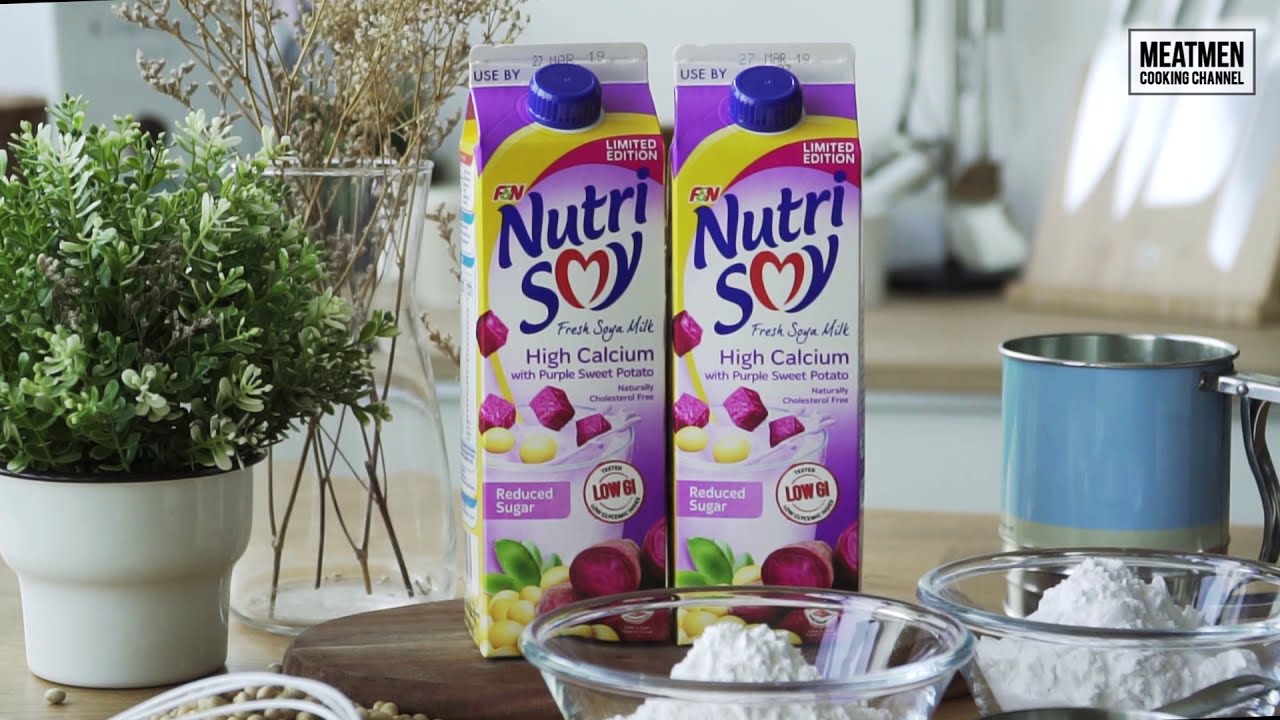 Steamed Purple Sweet Potato Soy Layered Cake - 紫番薯豆浆九层糕