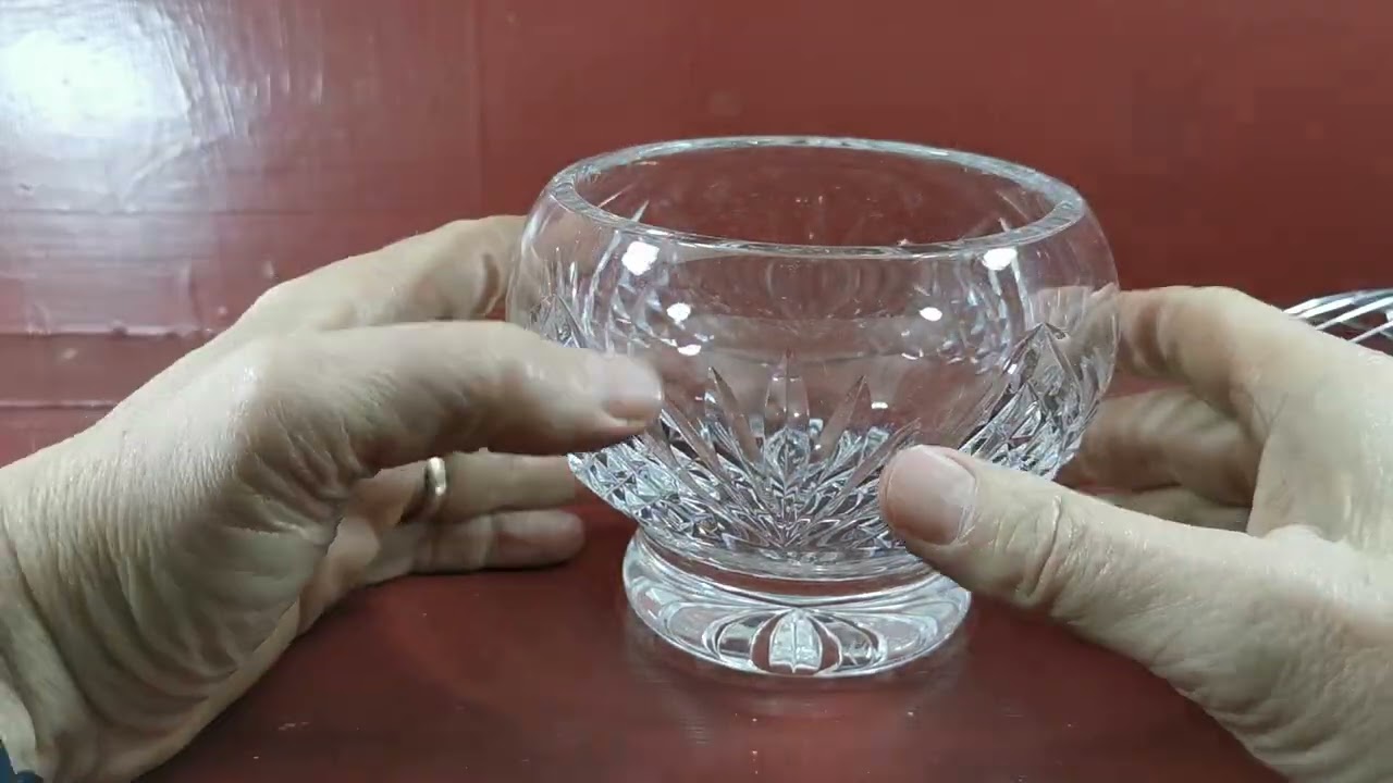 Vintage Lead Crystal Glass 5-inch Rose Bowl - YouTube