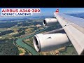 Edelweiss Airbus A340-300 SCENIC Landing at Zurich | Approach and Landing | Cockpit Visit [4K]