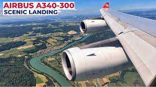 Edelweiss Airbus A340-300 SCENIC Landing at Zurich | Approach and Landing | Cockpit Visit [4K] by GreatFlyer 13,387 views 1 year ago 7 minutes, 42 seconds