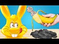 Черные чипсы или банановые шарики для желейного зайца Харитона