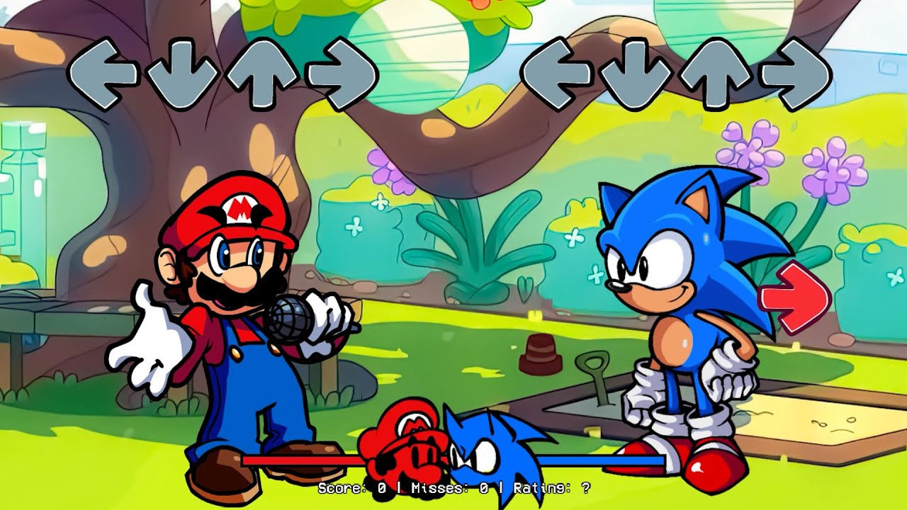 [SWAP] FNF Sonic All Phases VS Mario Bros All Phases Sings Can Can | Bluey FNF Mods