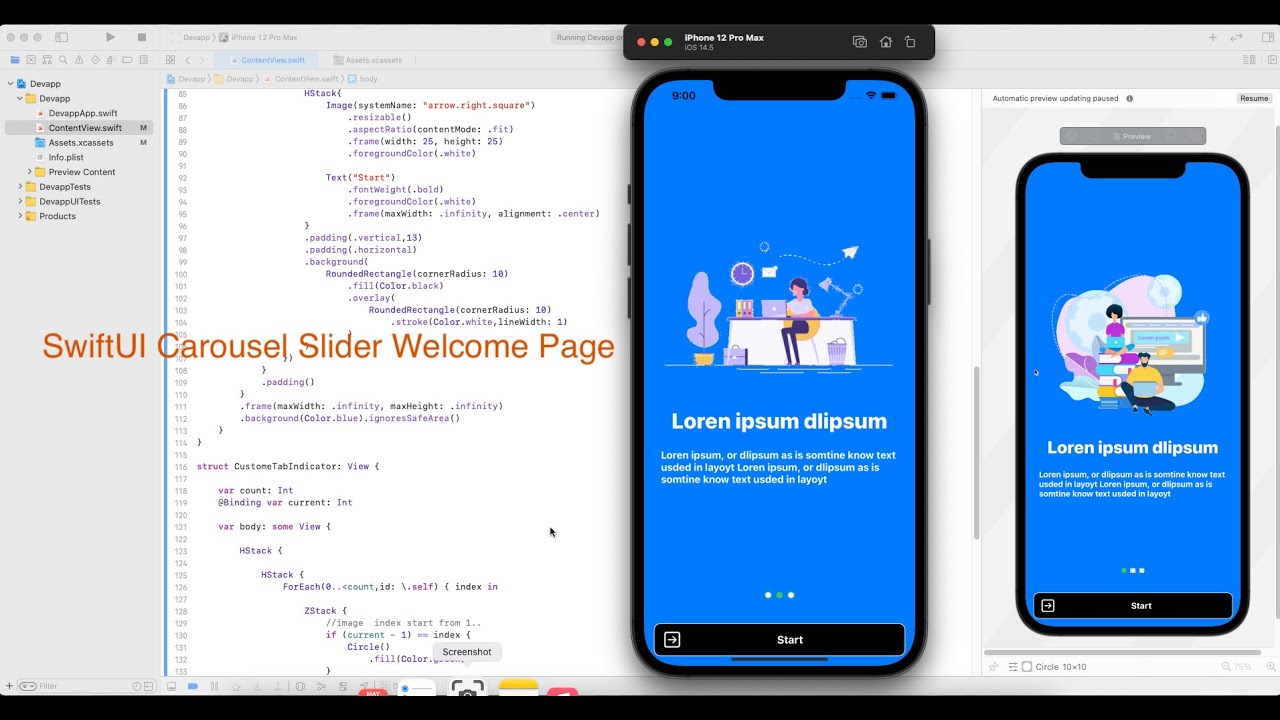 SwiftUI Carousel Slider Welcome Page