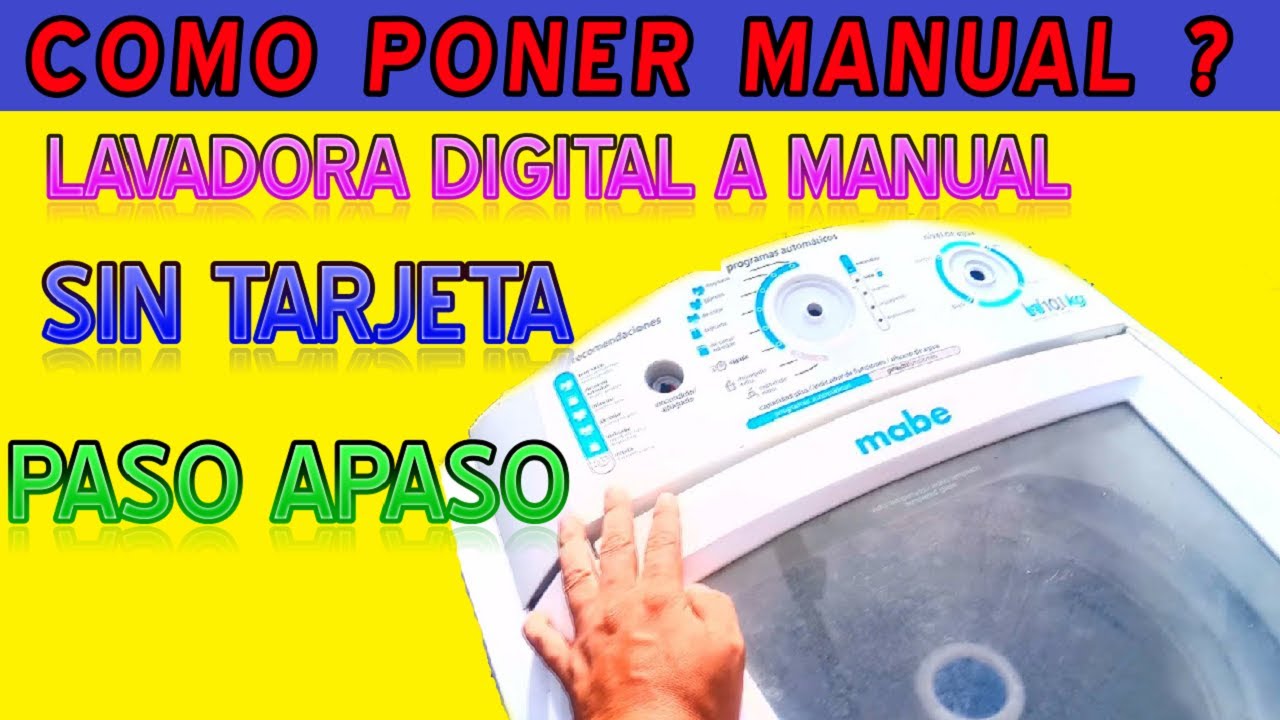 Como poner lavadoras digital a manual !!! 