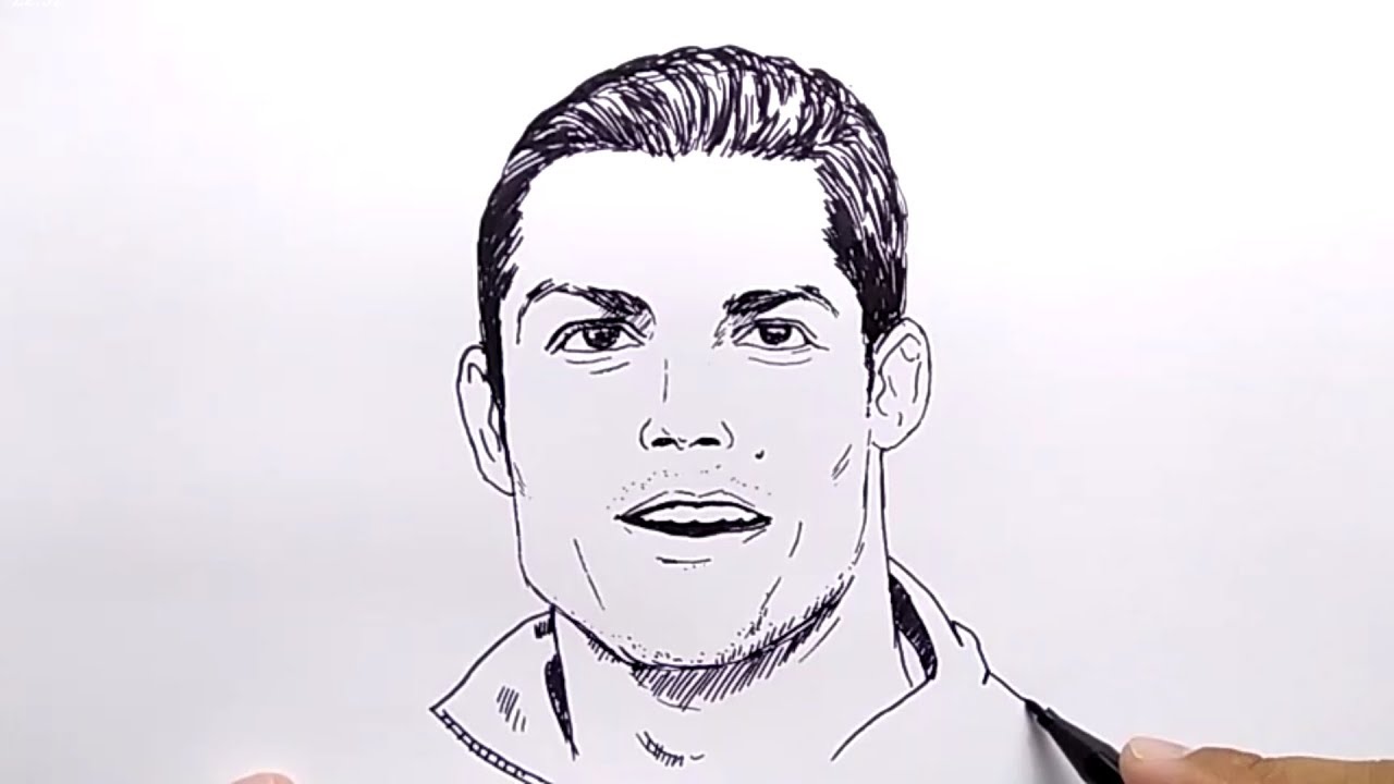 How to draw CR7 RONALDO / NO PENCIL, NO ERASER, / Tutorial step by step dra...