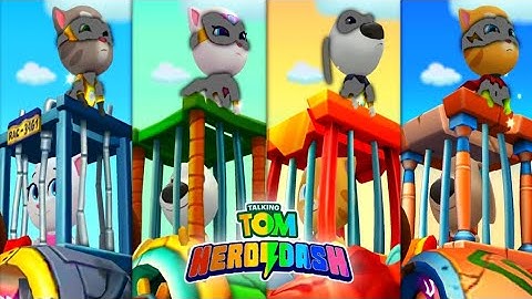 Talking Tom Hero Dash - All Super Heroes - Grey Colour Suit & Save The All Character - Gameplay