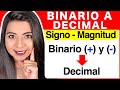 SIGNO MAGNITUD - CONVERTIR de BINARIO A DECIMAL (NÚMEROS BINARIOS NEGATIVOS Y POSITIVOS)