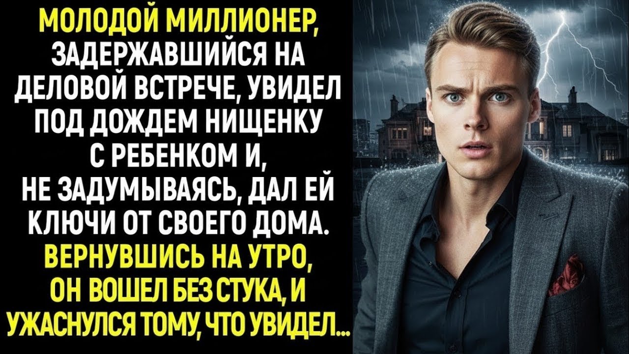 Молодой миллионер увидел под дождем нищенку с ребенком и дал ей ключи от дома  А вернувшись на