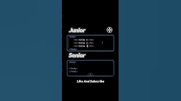 "Junior vs Senior Developer: HTML, JavaScript & CSS3 – Key Differences Explained"#©oding#shorts