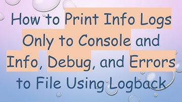 How to Print Info Logs Only to Console and Info, Debug, and Errors to File Using Logback