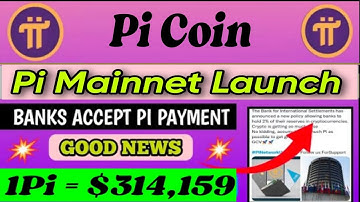 Boom 💥|Pi Mainnet Launch & Banks Accept Pi Payment Official Announcement 😱🤯|1Pi = $314,159 🤑🎉#crypto