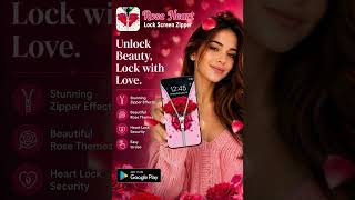 Rose Heart Lock Screen Zipper | DOWNLOAD | Portrait screenshot 1