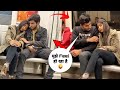 Sleeping on strangers in the metro prank  pihu mad girl