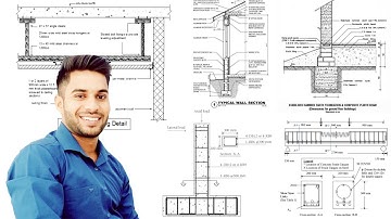 AutoCAD Drawings with Technical Details | How to make details of Beam, Column, Watertank etc.