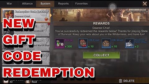 New Gift Code Redemption : State of Survival || July