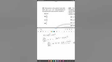 YAKEEN DPP The position of a particle varies with time t x =at² - bt³