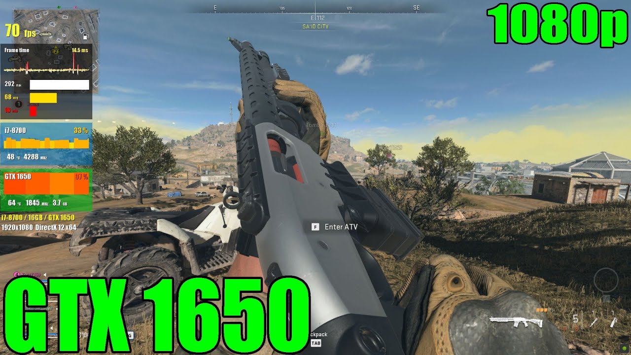 GTX 1650 Call of Duty Warzone 2.0 1080p YouTube