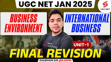 UGC NET Commerce Unit 1 | Business Environment & International Business UGC NET Commerce | Shubham