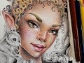 Coloring Skin with Pelikan colored pencils, FAIRIES 2 Grayscale Coloring Book by Christine Karron