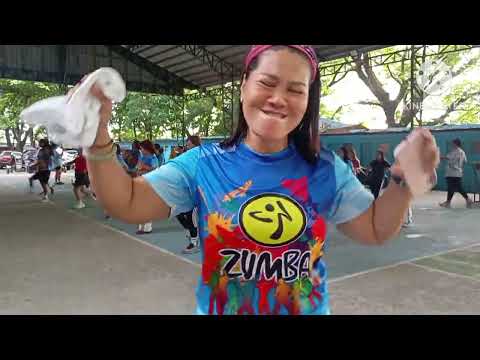 Saturday morning zumba dance workout in barangay hall with azl family