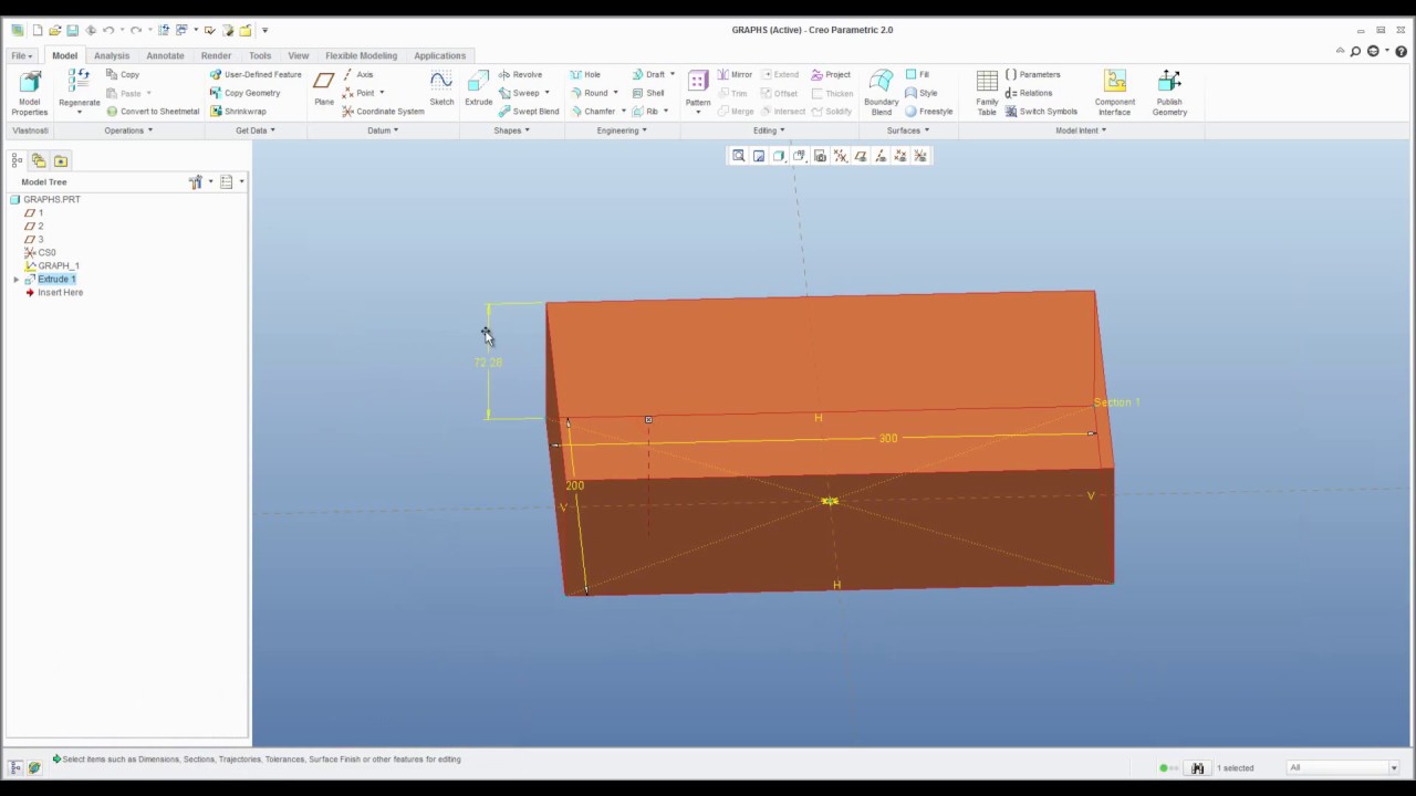 Creo Tutorial How To Drive Model Shape With Graph Feature