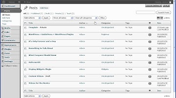 WordPress All Posts Screen