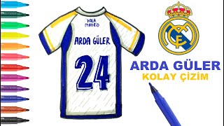 Easy Drawing Real Madrid Jersey I Kolay Arda Güler Real Madrid Forması Çizimi I Forma Nasıl Çizilir?