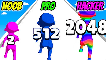 2048 Clash 3D - NOOB vs PRO vs HACKER