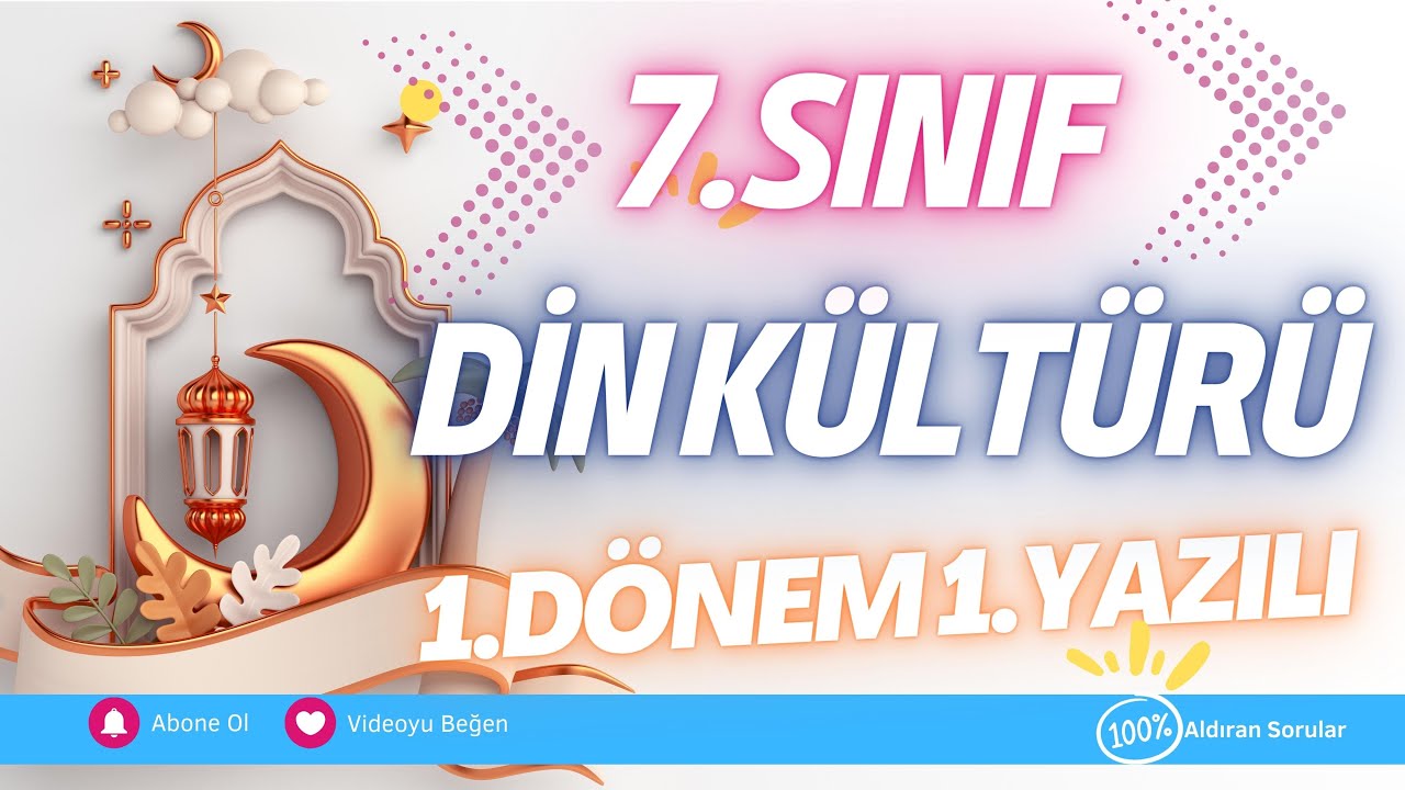7.Sınıf Din Kültürü 1.Dönem 1.Yazılı Soruları ve Çözümü Yeni 2023 (%99 Çıkabilir 😊😊😊 )