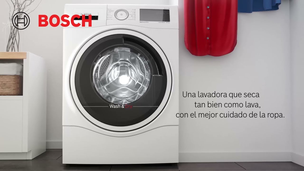 Bosch: lava y seca 6 kg en un solo - YouTube