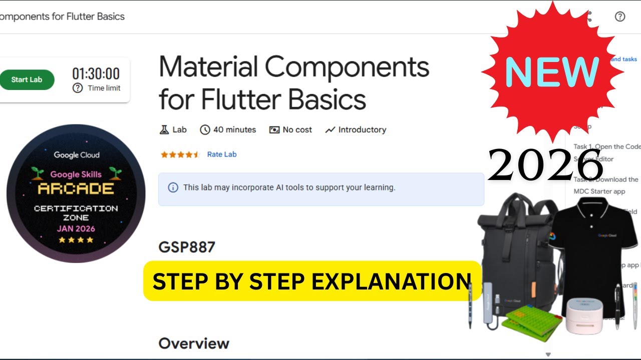 [NEW 2026] Material Components for Flutter Basics | Google Arcade ...