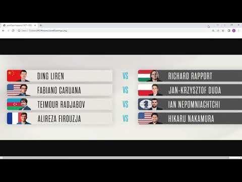 Standings Results FIDE Candidates Tournament 2022 - Round 1 - with  Firouzja, Duda and Nakamura! 