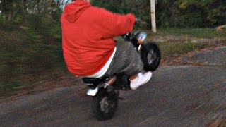 CT70 WHEELIE FAIL - BIG GUY SLAMS HARD - HONDA MONKEY BIKE CRASH