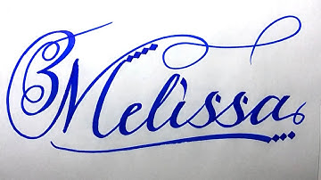 Melissa Name Signature Calligraphy Status | How to Cursive write with cut Marker #melissa @melissa