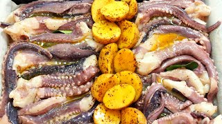 картинка: ГИГАНТСКИЙ КАЛЬМАР! Готовим щупальца кальмара в духовке.