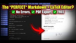 The Only Markdown Editor That Actually Handles LaTeX (Free & Web-Based)
