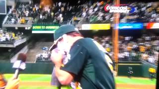 Melvin gets pied! Lets go A's