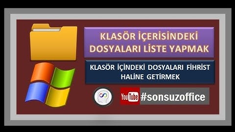Klasör içerisindeki dosyaların Listesini çıkartma, dosya fihristi oluşturma