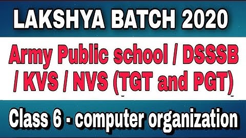 CLASS -06  COMPUTER ORGANIZATION & ARCHITECTURE -   FOR APS/KVS/DSSSB/NVS TGT PGT COMPUTER SCIENCE