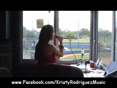 Kristy Rodriguez Singing the National Anthem LIVE ...