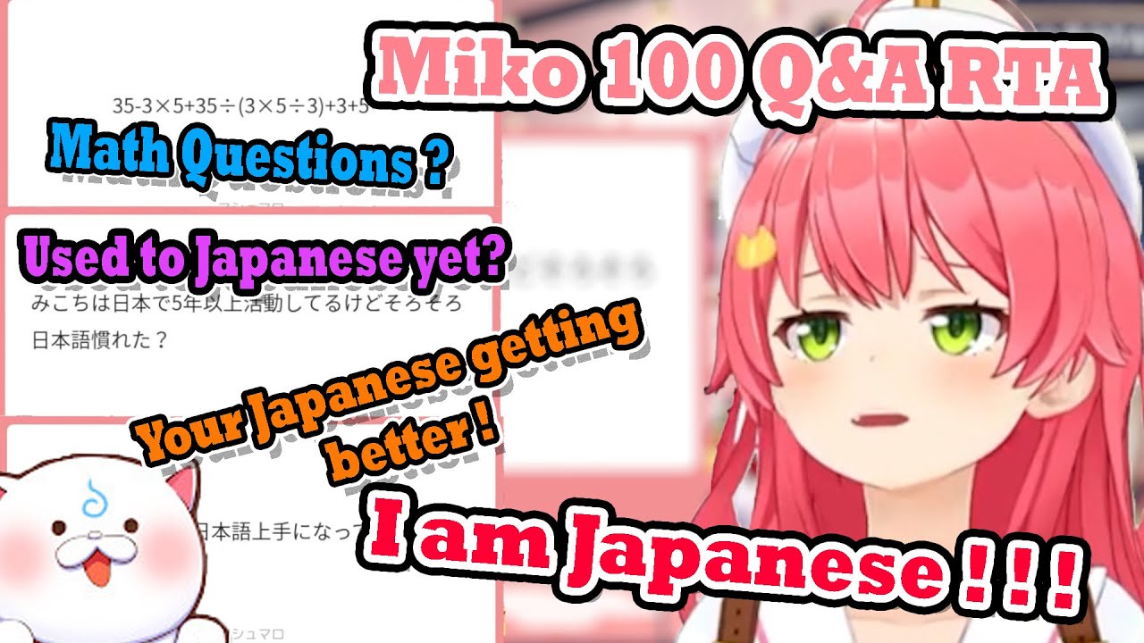 Miko doing a 100 Q&A Turns out 35P keeps asking about her Japanese learning progress 【Sakura Miko】
