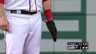 Bryce Harper uses a sledgehammer to mold his glove