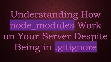 Understanding How node_modules Work on Your Server Despite Being in .gitignore