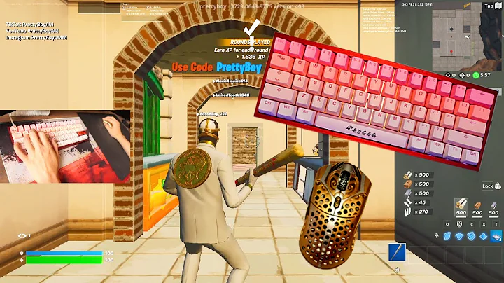 $400 Custom Keyboard ASMR Chill🤩 Satisfying Gameplay Keyboard Fortnite 390 FPS Smooth 4K