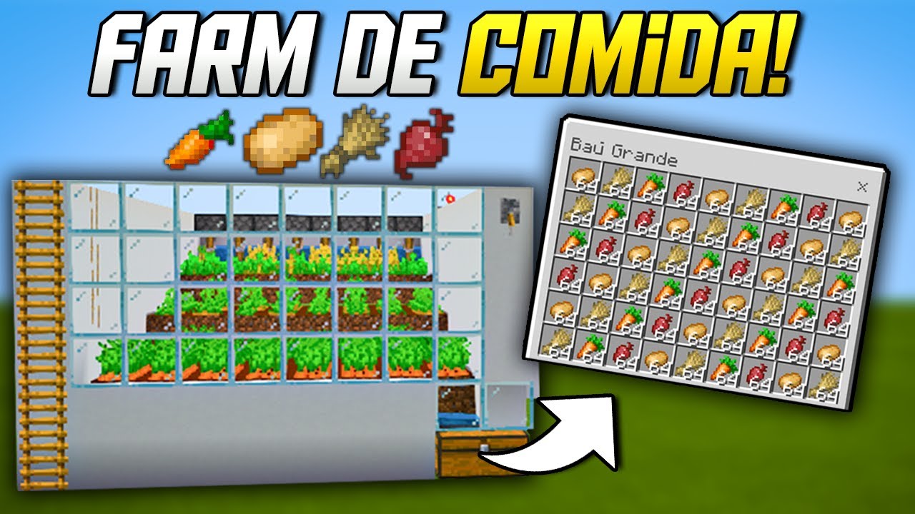 ⭐️Como fazer Plantação Automática Minecraft PE/PC/PS4/Xbox 