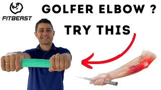 Golfer Elbow and Tennis Elbow treatment with resistance bar from Fitbeast