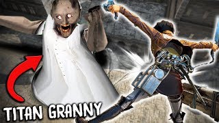 I found GIANT TITAN GRANNY in Granny Horror Game... (Attack on Titan in Granny Mobile Horror Game) screenshot 4