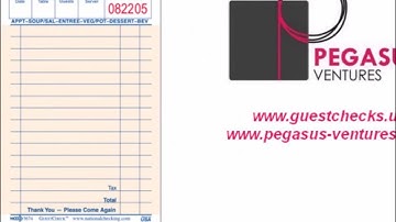 Restaurant Guest Checks- board style 1 part National Checking brand