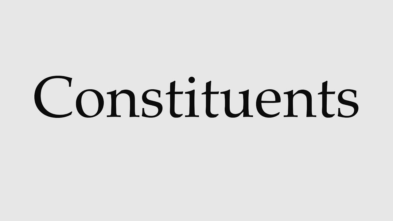 How to Pronounce Constituents How to Pronounce Constituents